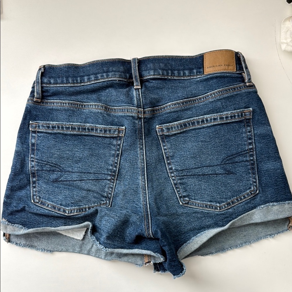 American Eagle Outfitters Blue Jean Shorts with Distressed Details - Picture 3 of 3